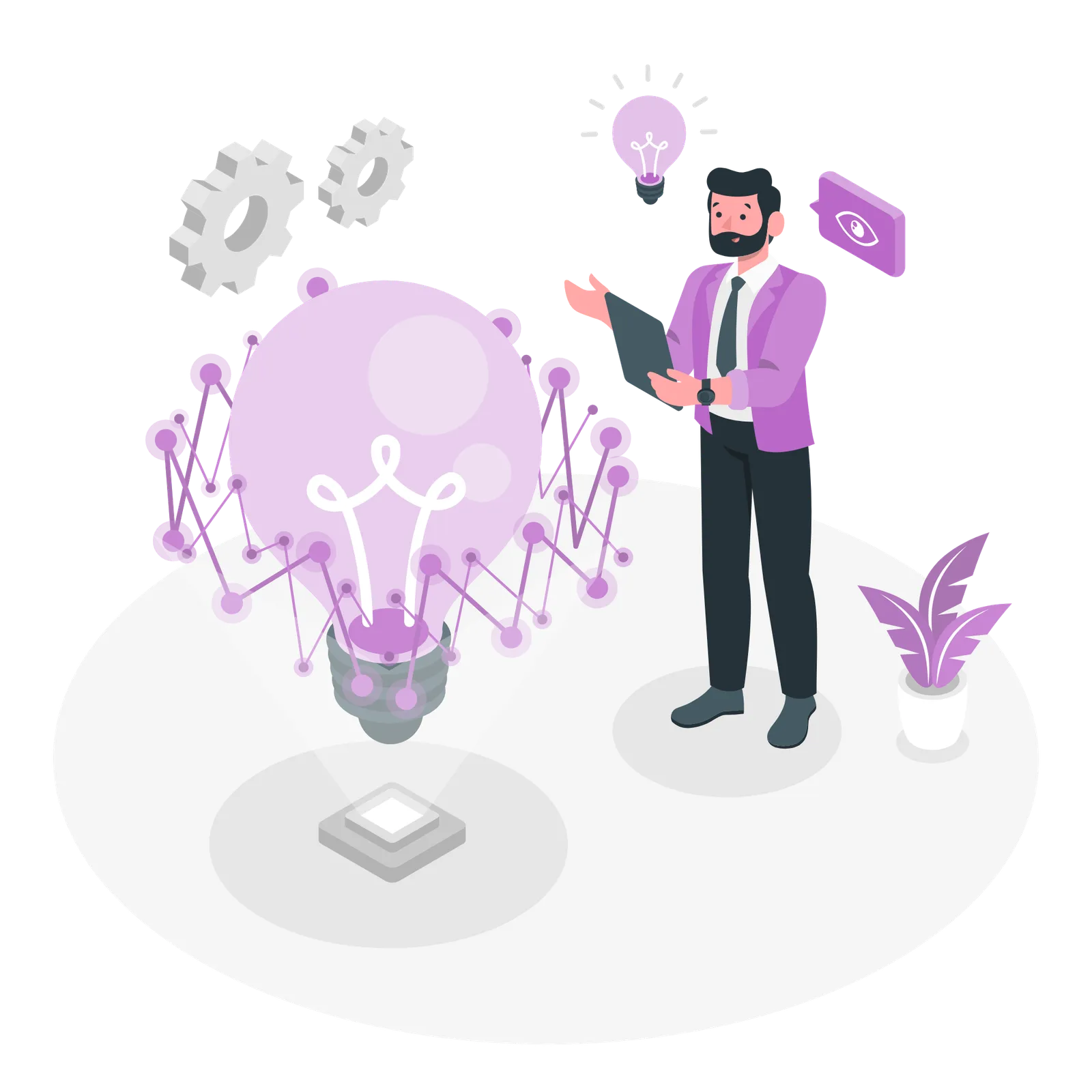 A user ideating on his device